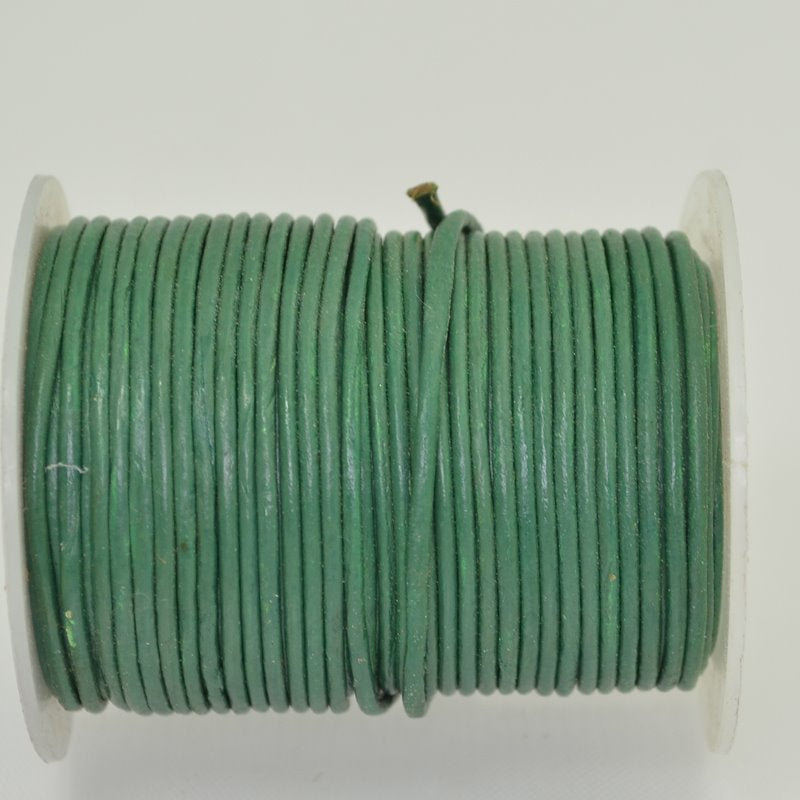 Stringing - 1.5mm Leather Cord - Moss Green (25 meter Spool)