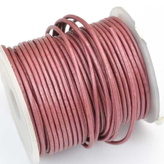 Stringing - 1.5mm Leather Cord - Hot Pink (25 meter Spool)