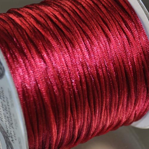 Rattail Cord - 1.5mm Satin Mousetail Cord - Wine (Spool)