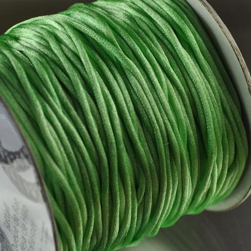 Rattail Cord - 1.5mm Satin Mousetail Cord - Light Green (Spool)
