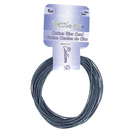 Dazzle-It - 1mm Waxed Cotton Cord - Denim (Pack 5 yds)
