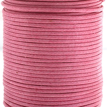 Cotton Cord - 1mm Round Waxed - Neon Pink (25m)