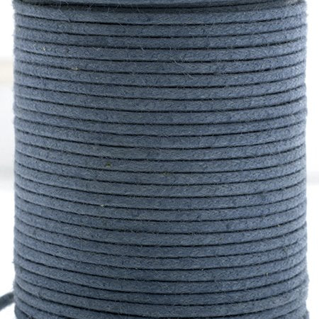 Cotton Cord - 1mm Round Waxed - Denim (25m)