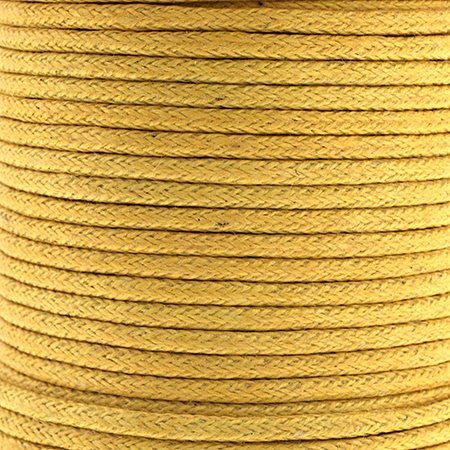 Cotton Cord - 1.5mm Round Waxed - Lemon (25m)