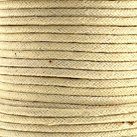 Cotton Cord - 1.5mm Round Waxed - Ivory (25m)