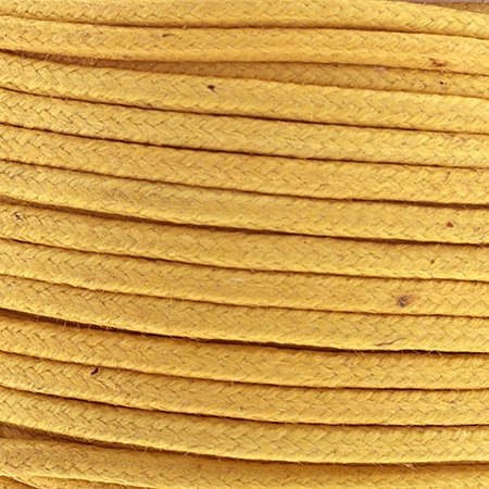 Cotton Cord - 2mm Round Waxed - Lemon (25m)