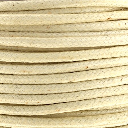 Cotton Cord - 2mm Round Waxed - Ivory (25m)