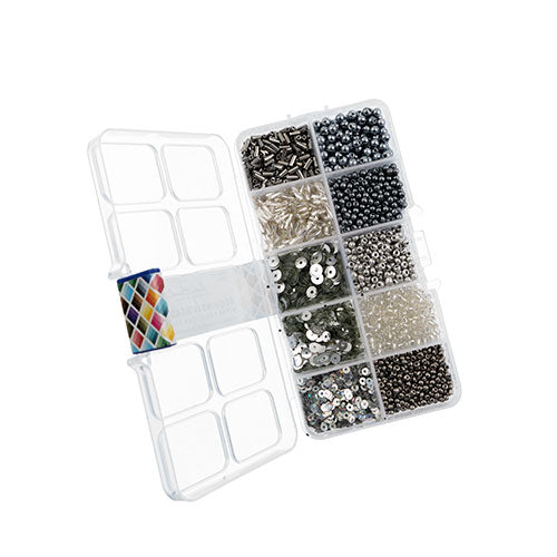 Sequins and Beads Kit - Assorted - Silver (Box)