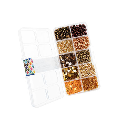 Sequins and Beads Kit - Assorted - Gold (Box)