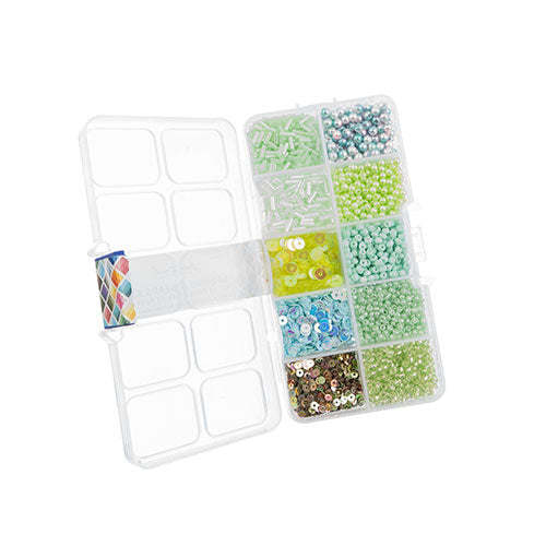 Sequins and Beads Kit - Assorted - Light Green (Box)