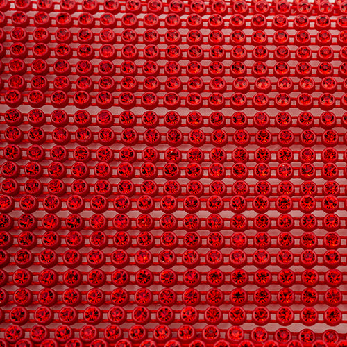 Crystal Lane Rhinestone Trim - ss8 (2.3mm) - Red Casing/ Light Siam (10yd)