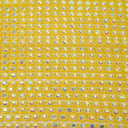 Crystal Lane Rhinestone Trim - ss8 (2.3mm) - Lemon Casing/ Crystal AB (10yd)
