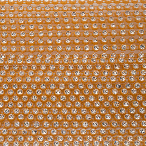 Crystal Lane Rhinestone Trim - ss8 (2.3mm) - Gold Casing/ Crystal (10yd)