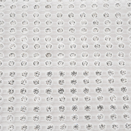 Crystal Lane Rhinestone Trim - ss12 (3mm) - White Casing/ Crystal (10yd)
