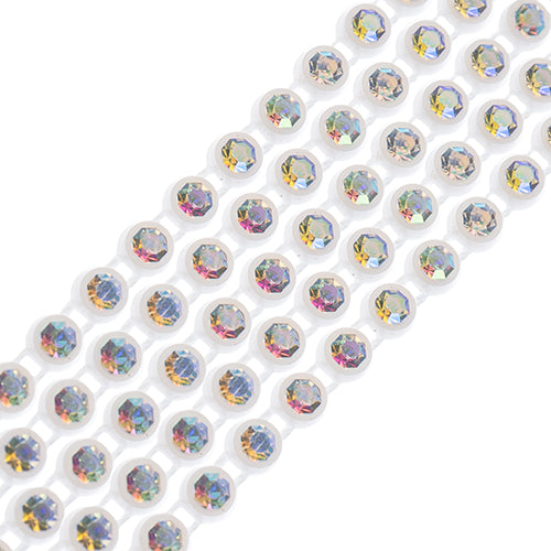 Crystal Lane Rhinestone Trim - ss8 (2.3mm) - White Casing/ Crystal AB (1yd)