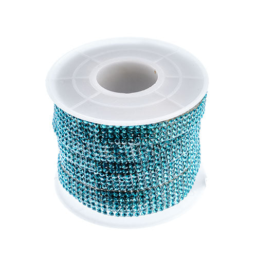 Glass Stone Trim Hot Fix - 4 Rows - Aqua (5m)