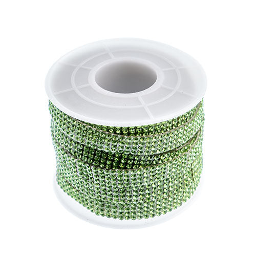 Glass Stone Trim Hot Fix - 4 Rows - Peridot (5m)