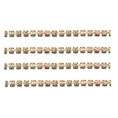 Rhinestone Chain - ss18 (4.1mm) - Crystal AB - Raw Brass (1m)