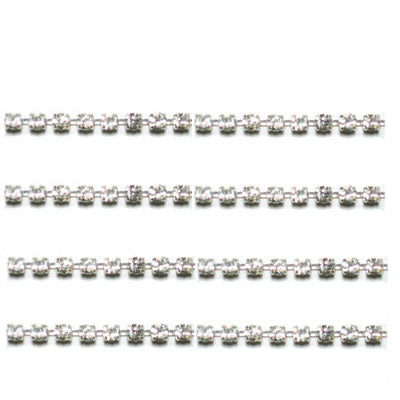 Rhinestone Chain - ss18 (4.1mm) - Crystal - Silver (1m)