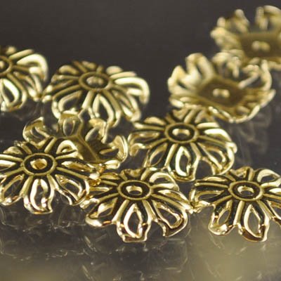 Bead Cap Shallow Square - Bright Brass