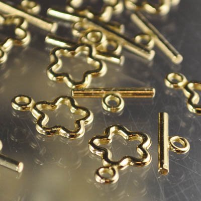 Toggle Clasp - Star and Bar Forever - Bright Brass