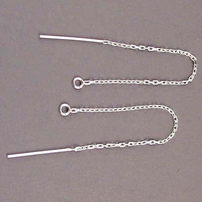 Earring - 82mm Box Chain Thread - Sterling (Pair)