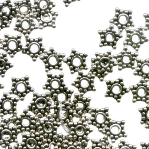 Sterling Spacer Beads - 5mm - Star Spacers - Sterling (10g)
