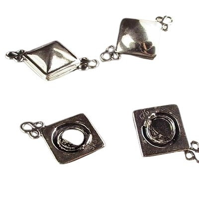 Magnetic Clasp Domed Diamond - Sterling