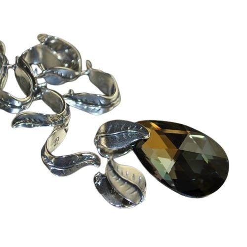 Pinch Bail Happy Spring Leaf - 13mm - Sterling