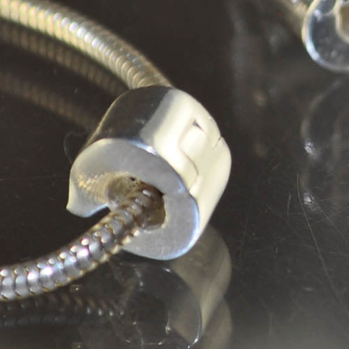 Snap On Bead Stop for Snake Chain Bracelet - Sterling