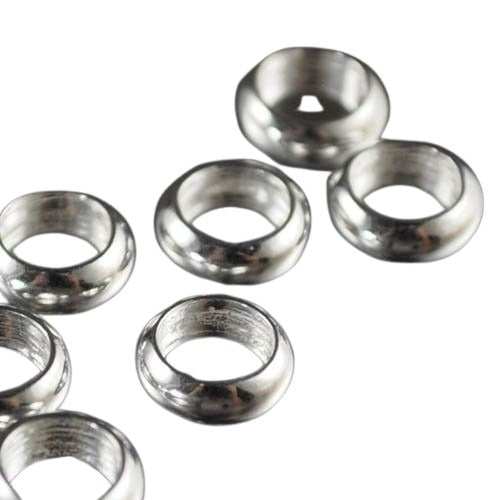 Sterling Beads - 8mm - Big Hole Spacer - Bright Sterling