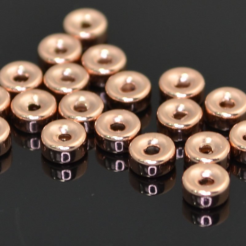 Fine Metal Beads - 4mm Rondelle - 14 Kt Rose Gold-filled (10)