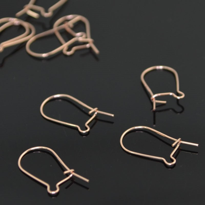 Earring - 16mm Kidney Earwire - 14 Kt Rose Gold-filled (Pair)