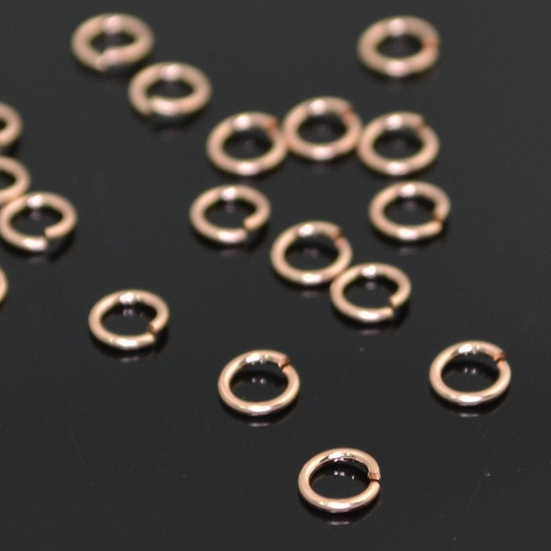 Jump Rings Open - 4mm - 14 Kt Rose Gold-filled (10)