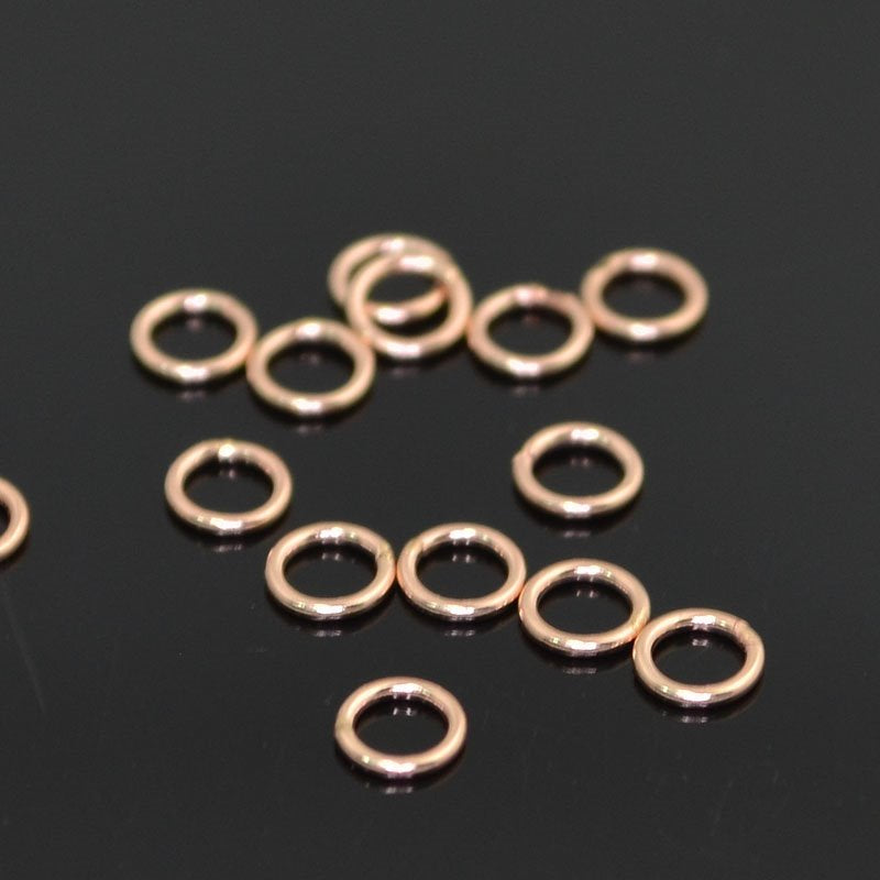 Jump Rings Closed / Soldered - 4mm - 14 Kt Rose Gold-filled (5)