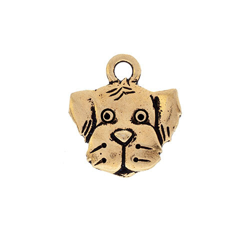 Spot the Dog Charm Antiqued Gold Each