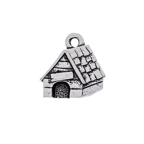 Dog House Charm Antiqued Silver Each