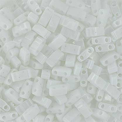 Miyuki -  Half Tila - White Opaque (50g)