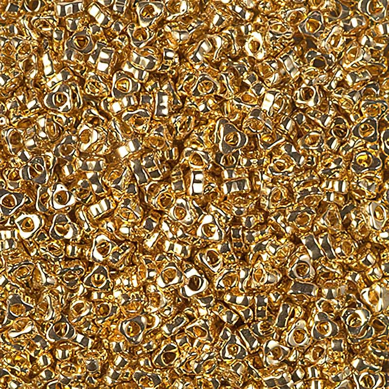 Miyuki Triangle Spacer Beads - 2.8mm - 24kt Gold Plated