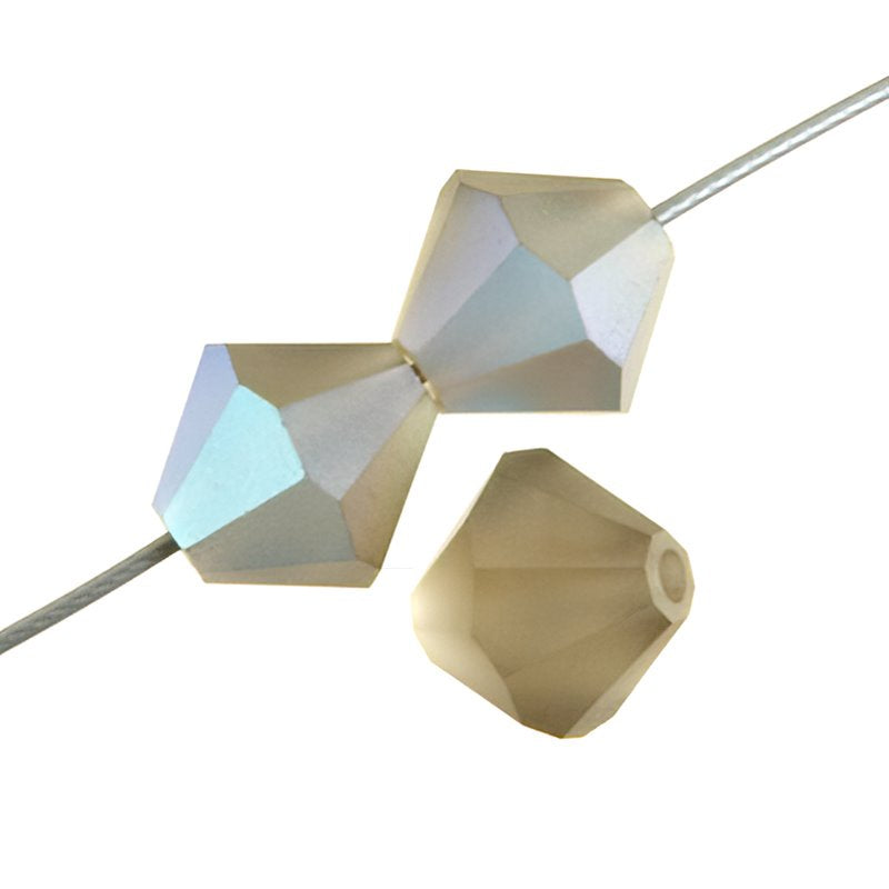 Preciosa 4mm Bicone - Black Diamond AB Matte (40)