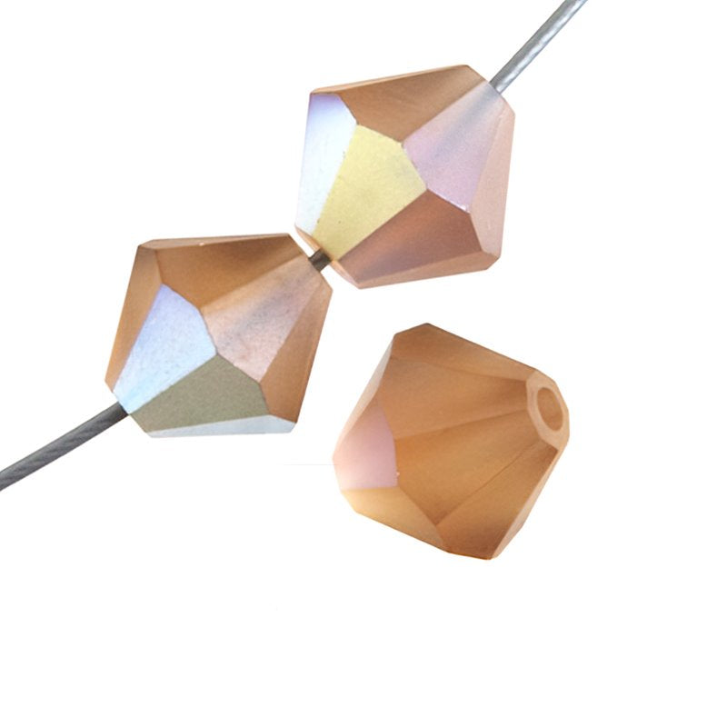 Preciosa 4mm Bicone - Light Colorado Topaz AB Matte (40)