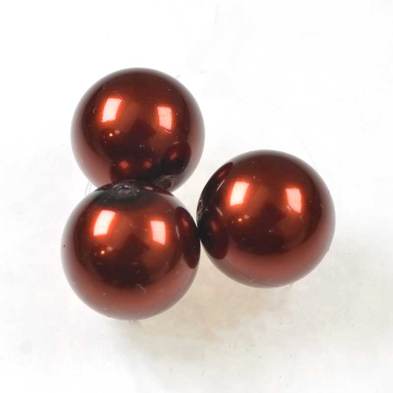 Preciosa (tm) Pearl - 12mm - Round - Dark Copper