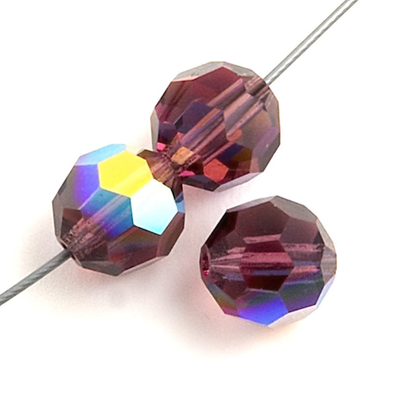 Preciosa Crystal - 4mm Faceted Round - Amethyst AB (40)