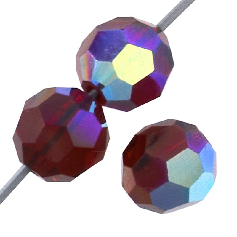 Preciosa Crystal - 6mm Faceted Round - Siam AB (36)