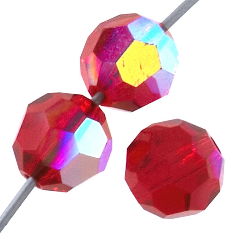 Preciosa Crystal - 6mm Faceted Round - Light Siam AB (36)