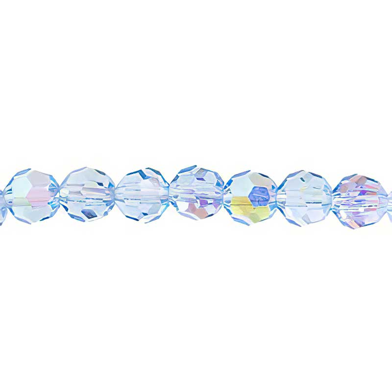 Preciosa Crystal - 6mm Faceted Round - Light Sapphire AB (21)