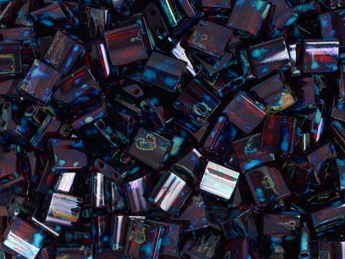 Miyuki - Tila - Dark Red Turquoise Picasso Transparent (50g)