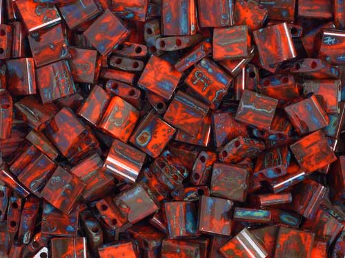 Miyuki - Tila - Orange Turquoise Picasso Opaque (50g)