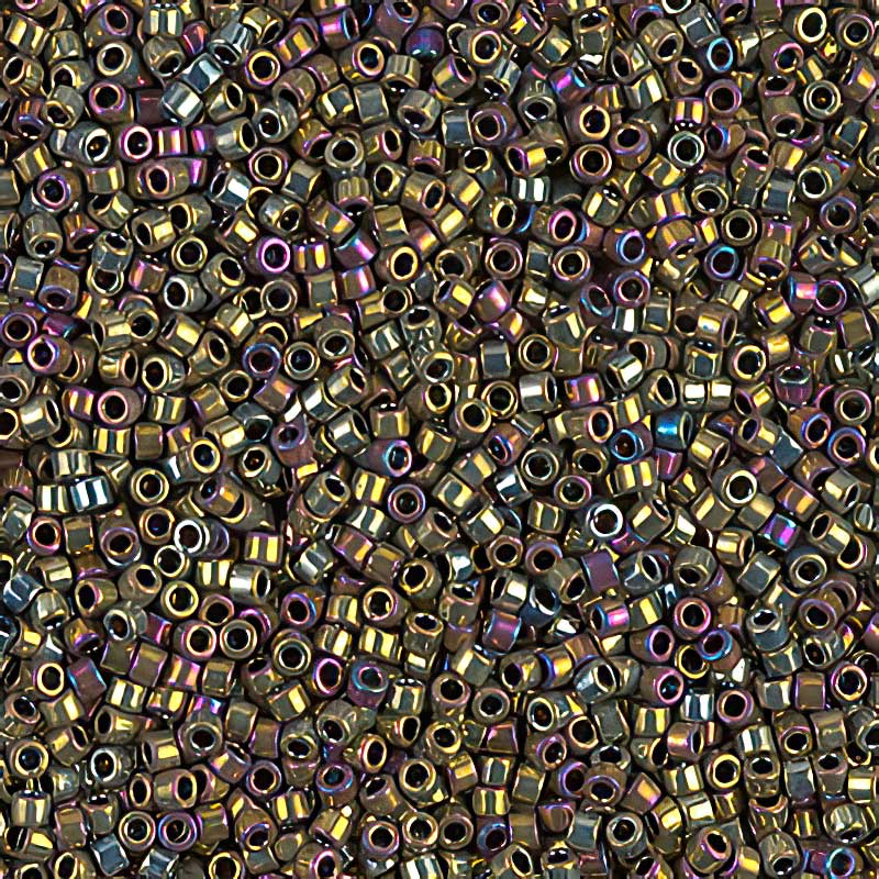 Delica Beads 11/0 - db0029b - Metallic Purple/Gold Iris 50g