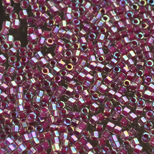 Delica 11/0 Hex-cut Beads - db0056c - Raspberry Lined Crystal AB 7.1g